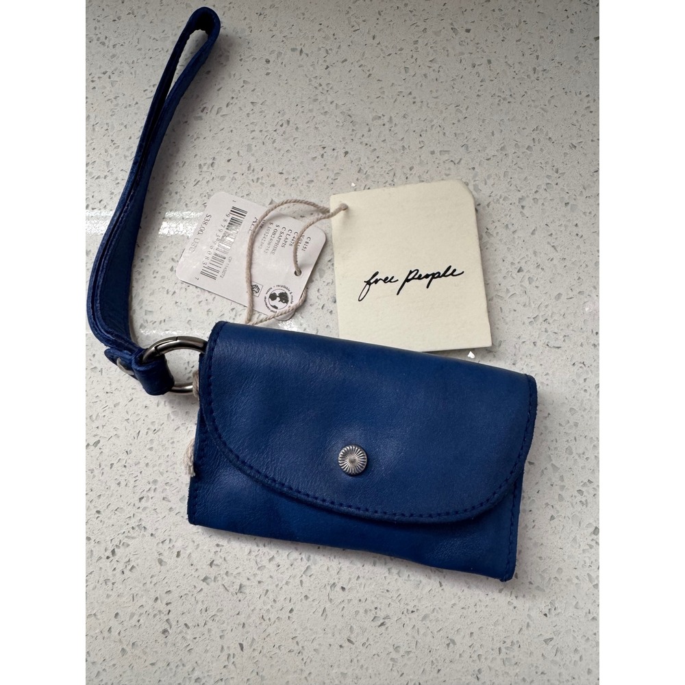 Free People Leather Bag Lanyard Lapis NWT MSRP $38